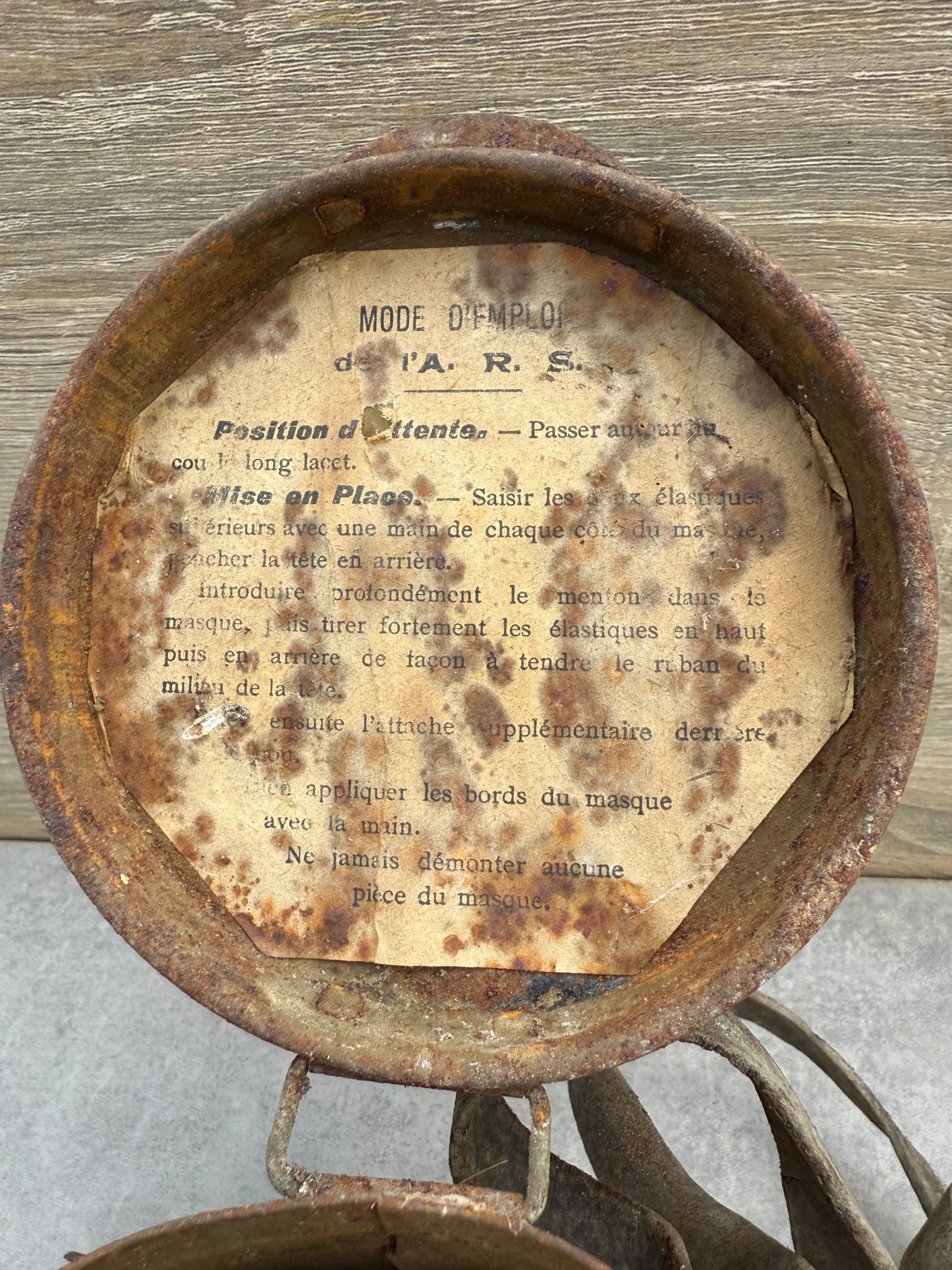 Masque à Gaz Français WW1 ARS17