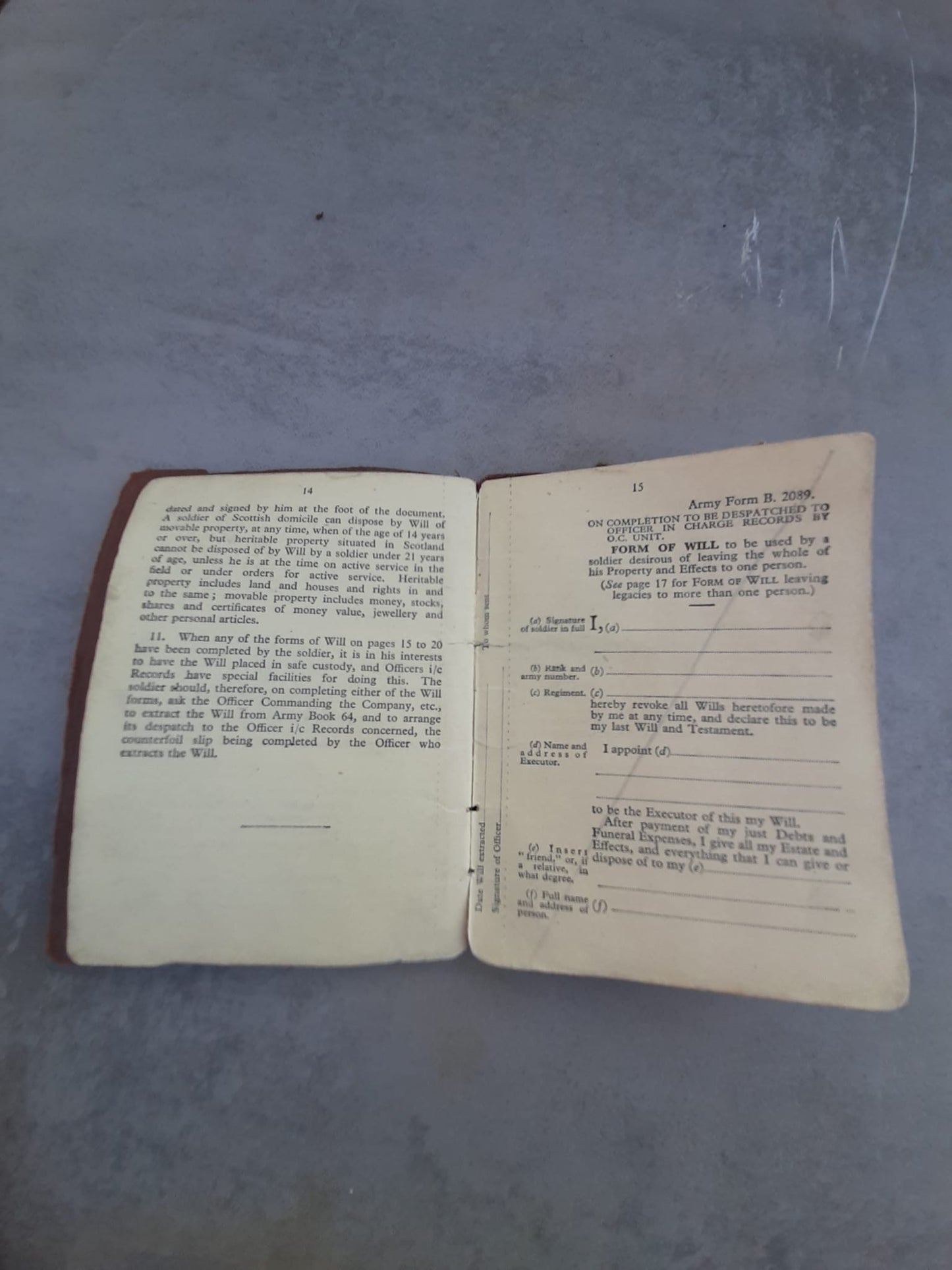 Livret de service d'officier PAYBOOK officier anglais WW2