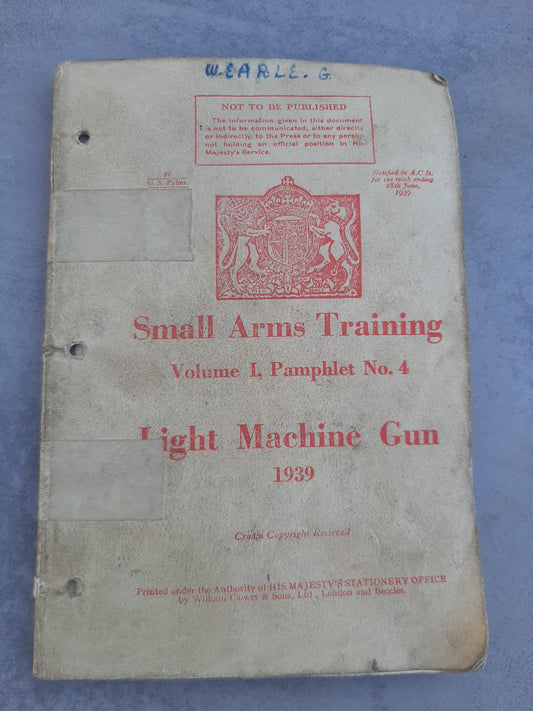 Manuel d’entraînement Small Arms Training - Light Machine Gun (1939)
